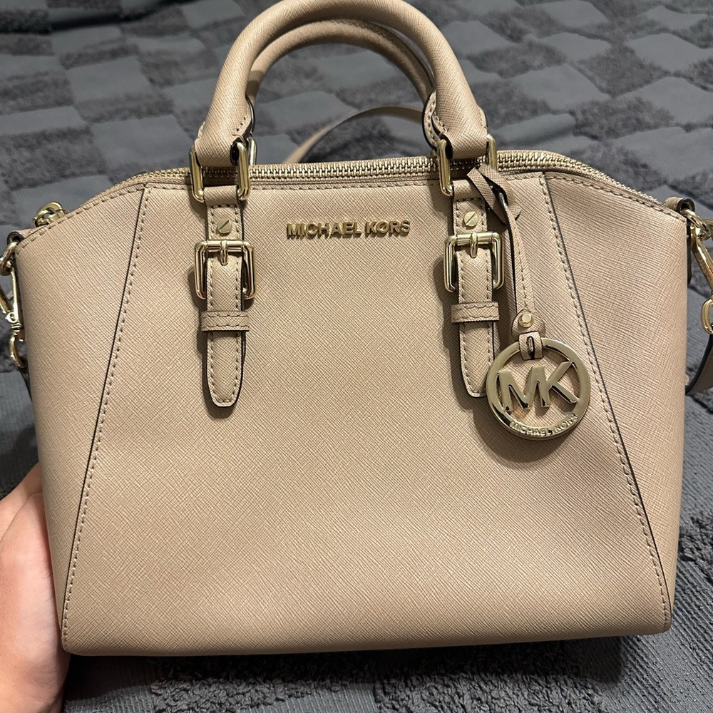 Michael Kors Tan Saffiano Leather Satchel